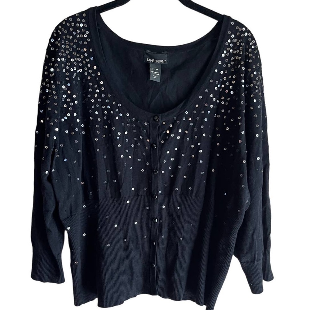 Lane Bryant Black Sequin Women's Top